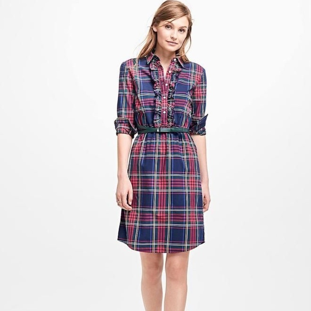 ❄️Brooks Brothers holiday shirt dress EUC❄️
